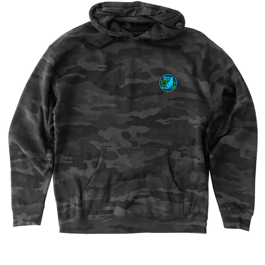 Wild with USMC kevlar, a Black Camo Heavyweight Camo Pullover Hoodie