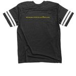 ???Impeach, Imprison, Impale???&nbsp;, a Vintage Smoke / White Football Jersey Tee (back-view)