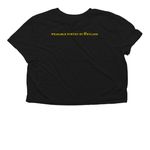 ???Impeach, Imprison, Impale???&nbsp;, a Black Women?s Flowy Cropped Tee (back-view)