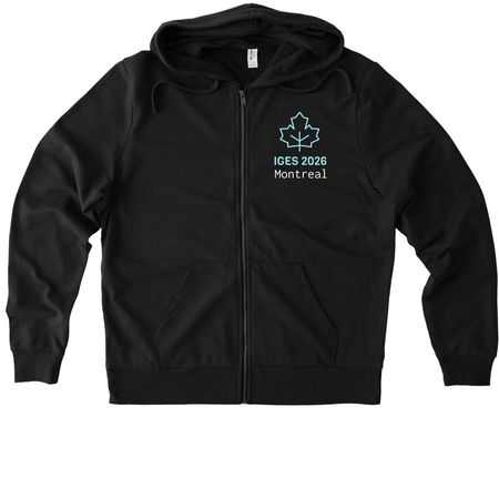 International Genetic Epidemiology Society 26, a Deep Black Allmade Organic French Terry Zip Up Hoodie