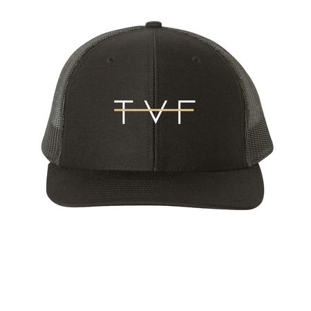 TVF Caps, a Black Printed Snapback Trucker Cap