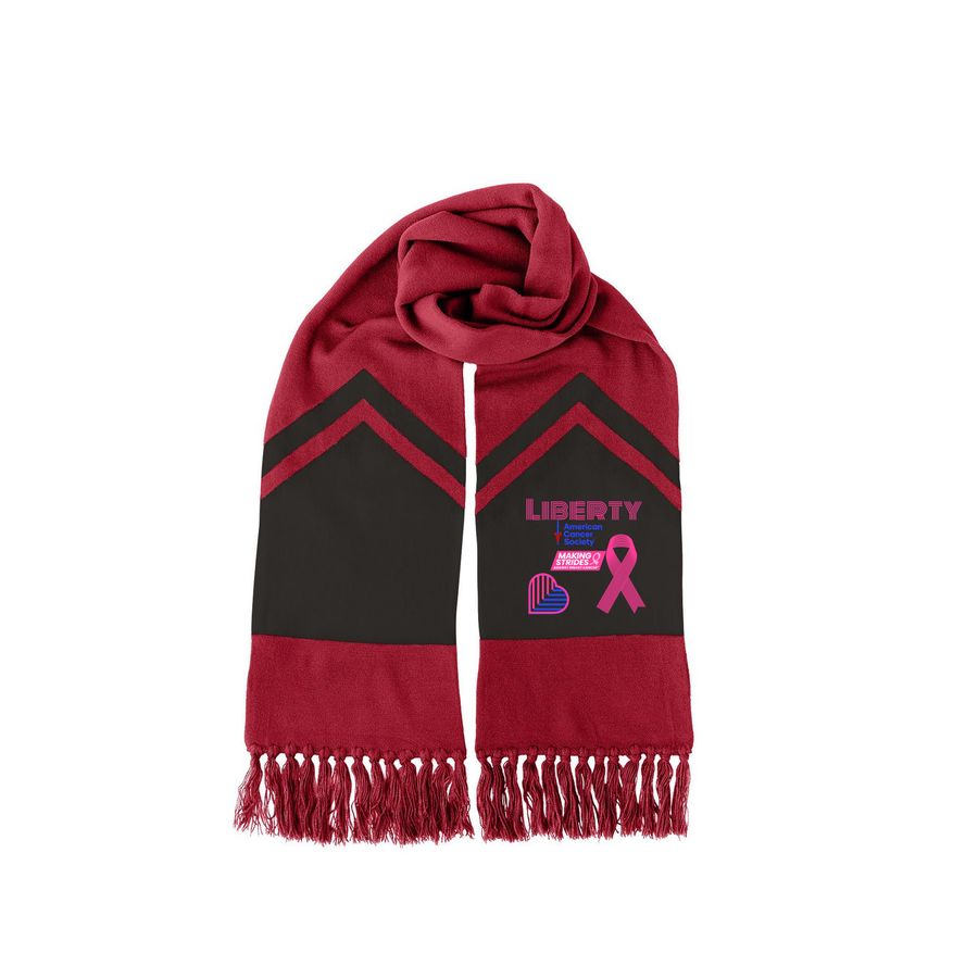 Dispatch & Control&nbsp;, a Deep Red/ Black Two-Tone Gameday Scarf