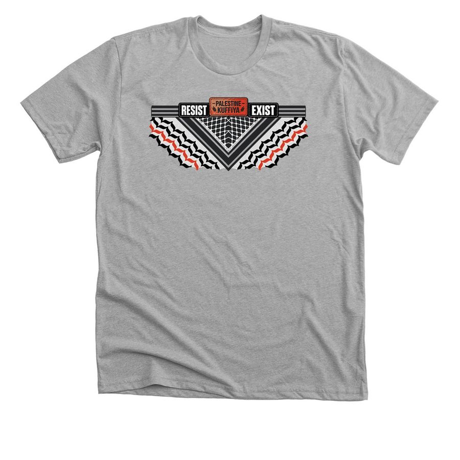 RESIST & EXIST&nbsp;, a Athletic Heather Premium Unisex Tee