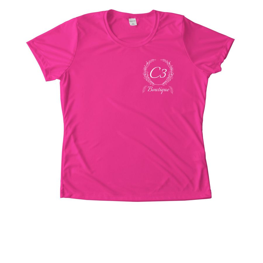 C3 Boutique Apparel-Adult & Youth Activewear&nbsp;, a Neon Pink Women's Performance Tee