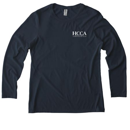 HCCA White Logo Corner - TShirts, a Rebel Blue Allmade Eco Triblend Women?s Long Sleeve Tee