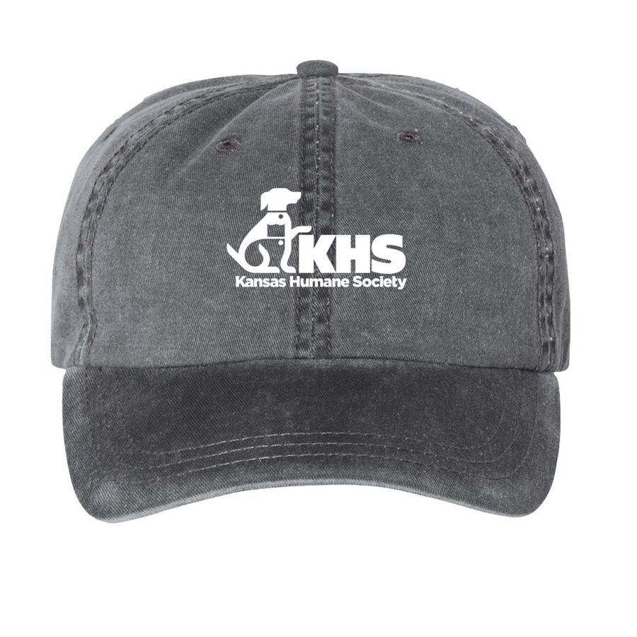KHS Baseball Hat, a Black Printed Pigment Dye Baseball Cap