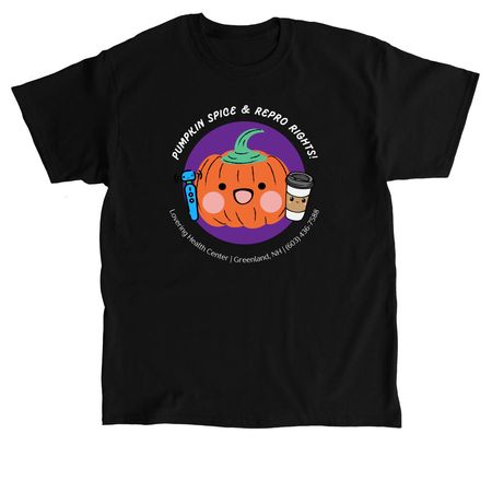 Pumpkin Spice & Repro Rights Tee, a Black Classic Unisex Tee