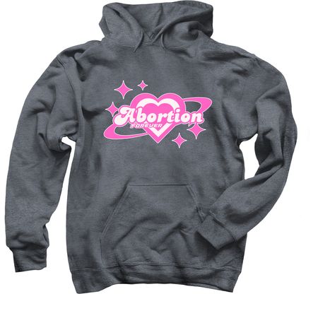 abortion forever - pink, a Dark Heather Pullover Hoodie