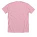 KBOO's 2025 Pride Merch, a Heather Pink Premium Unisex Tee (back-view)