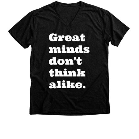 Great minds, a Black Heather Premium V-Neck Tee