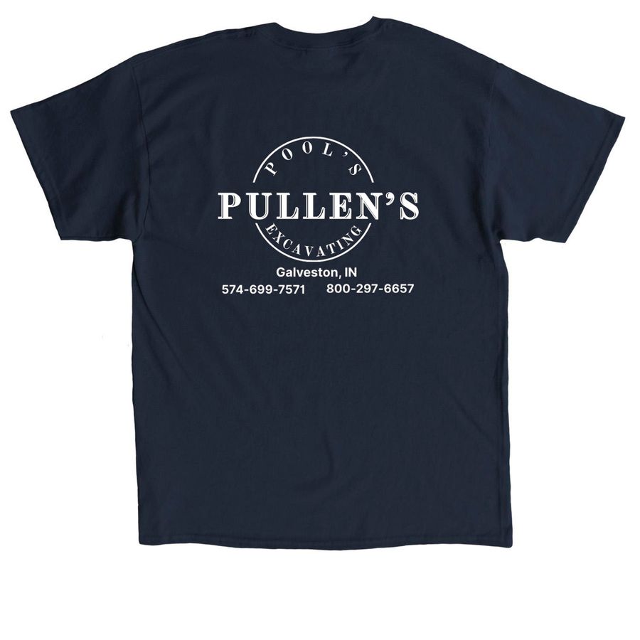 Vintage Pullen's Pools Shirt Galveston, IN, a Navy Classic Unisex Tee (back-view)