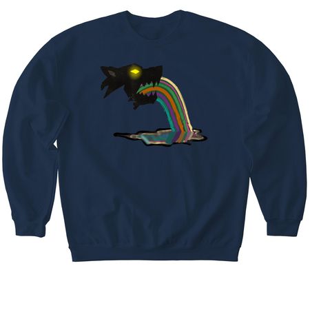 Rainbow Dark, a Navy Softstyle Crewneck Sweatshirt