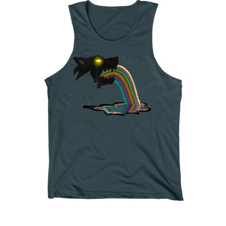 Rainbow Dark, a Dark Grey Premium Cotton Tank