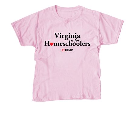 Virginia Is for Homeschoolers, a Light Pink Youth Unisex Tee