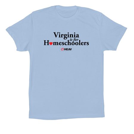 Virginia Is for Homeschoolers, a Baby Blue Premium Cotton Tee