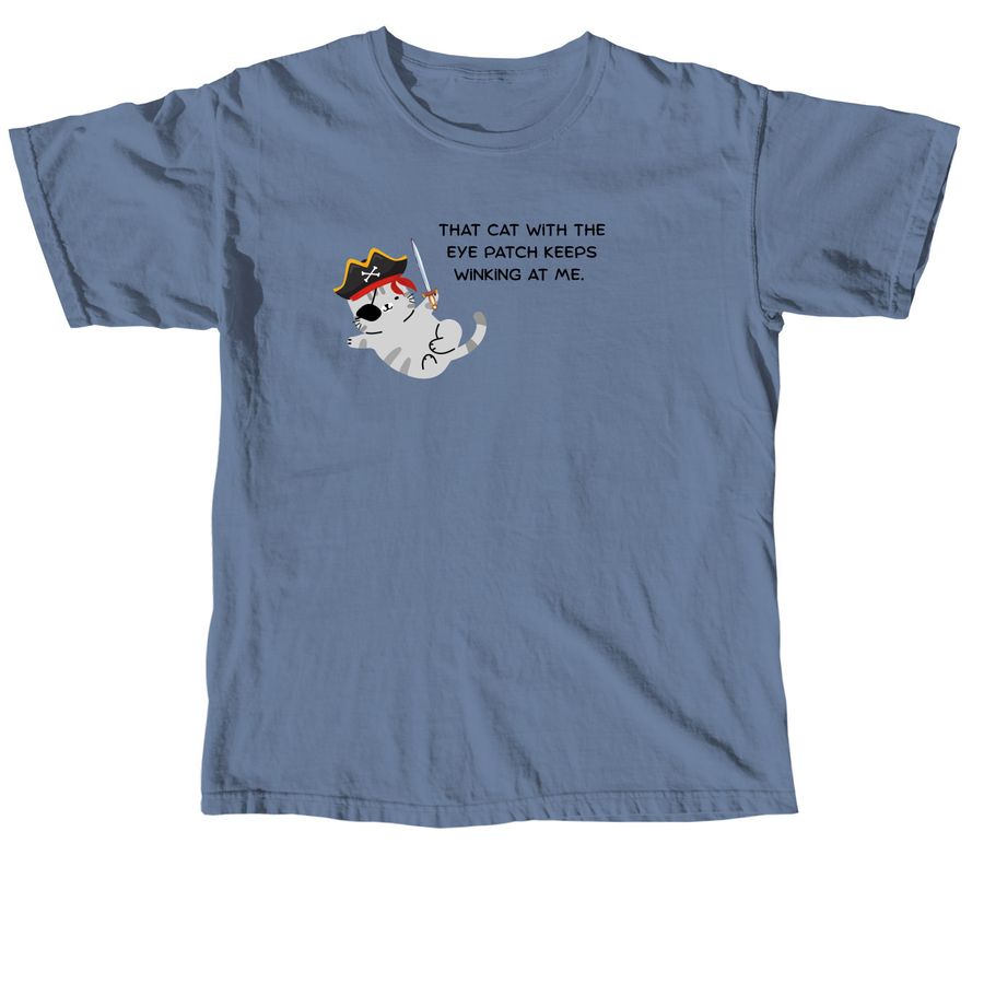 Sledgehammer the Winking Cat, a Blue Jean Comfort Colors Unisex Tee