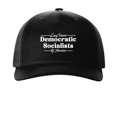 Hatstorical Materialism, a Black Printed Five-Panel Trucker Cap