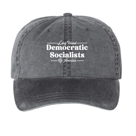 Hatstorical Materialism, a Black Printed Pigment Dye Baseball Cap