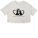 The Love of Dogs Heart Tee, a Vintage White Women?s Cropped Cotton Tee