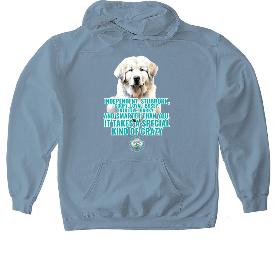 TGPR 25th Anniversary Ts #4: Kind of Crazy, a Stone Blue Gildan Softstyle Pullover Hoodie