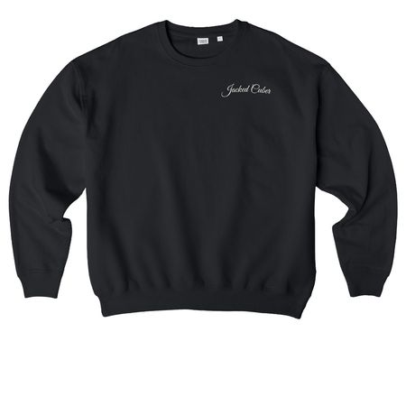 Jacked Cuber Off-White Logo, a Black Stanley/Stella Ledger Dry Crewneck Sweatshirt