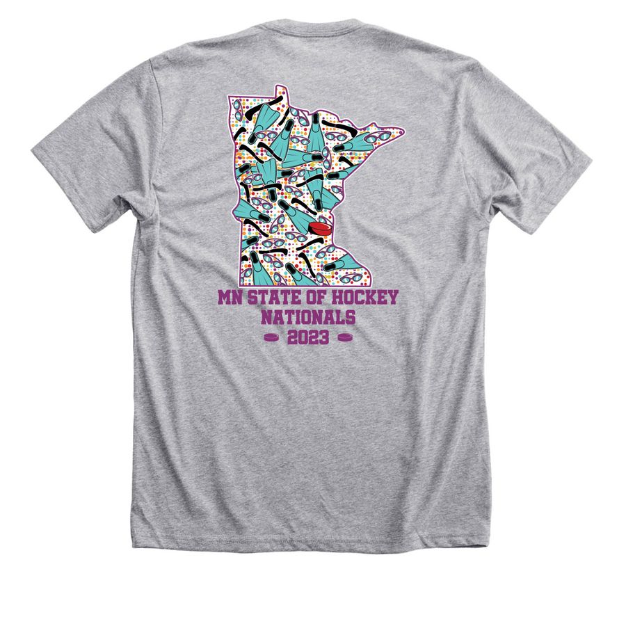2023 UWH Nationals, a Athletic Heather Premium Unisex Tee (back-view)