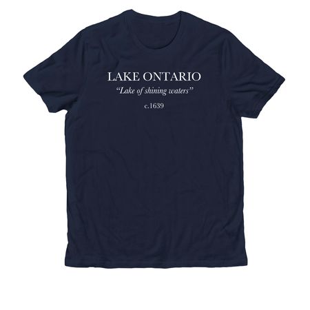 Lake Ontario T Shirt, a Night Sky Navy Allmade Organic Cotton Unisex Tee