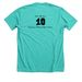 Shy 38 Inc's 10th Anniversary&nbsp;, a Heather Sea Green Premium Unisex Tee (back-view)