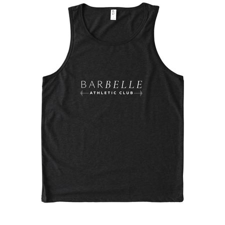 Classic BarBelle Logo Apparel, a Deep Black Allmade Eco Triblend Tank