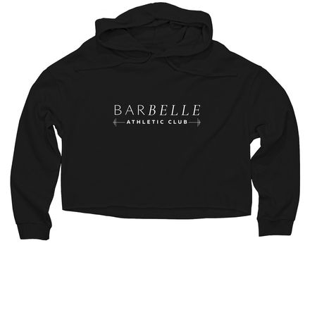 Classic BarBelle Logo Apparel, a Black Women?s Lightweight Cropped Hoodie