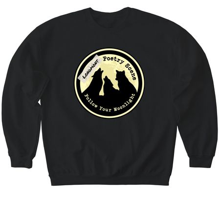 Longmont Poetry Scene, a Black Softstyle Crewneck Sweatshirt