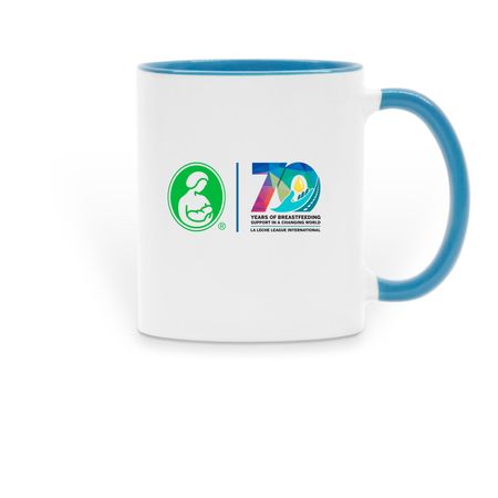 2026 LLLI Conference Mugs, a Light Blue Two-Tone Ceramic Mug