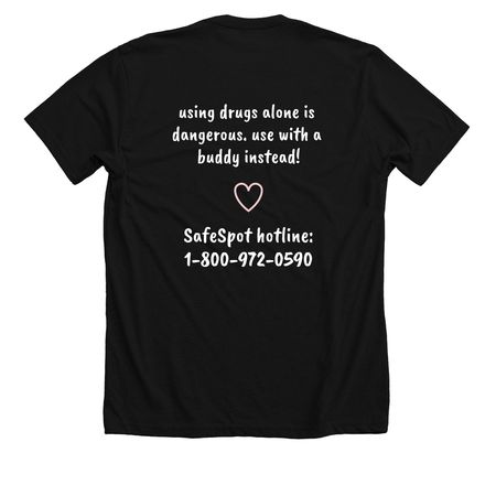 safe use fish shirt, a Solid Black Blend Premium Unisex Tee (back-view)