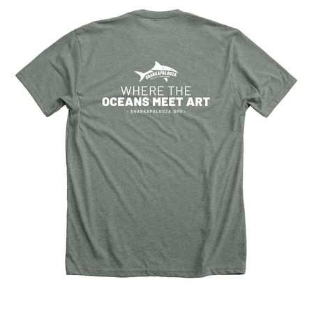 2026 Sharkapalooza Signature Logo Tee, a Deep Heather Premium Unisex Tee (back-view)