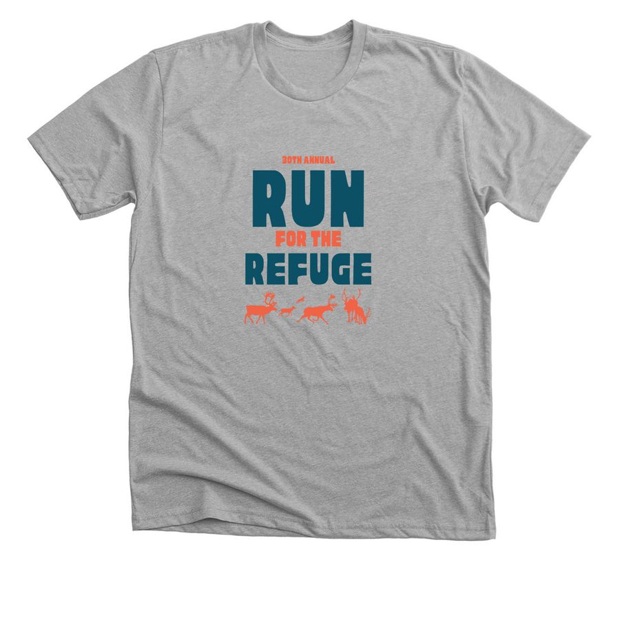 30th Annual Run for the Refuge, a Athletic Heather Premium Unisex Tee