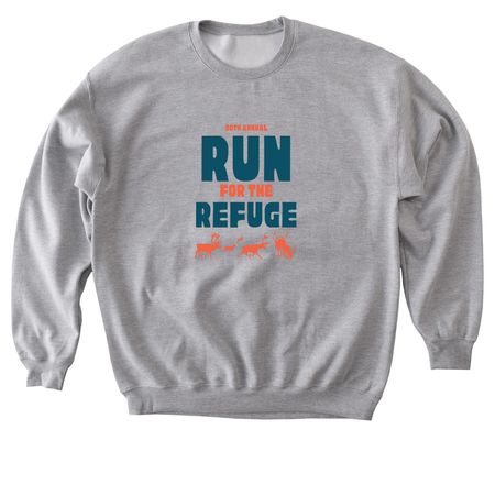 30th Annual Run for the Refuge, a Sport Grey Softstyle Crewneck Sweatshirt