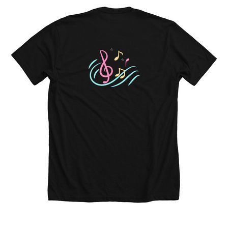 Support Music Education!, a Solid Black Blend Premium Unisex Tee (back-view)