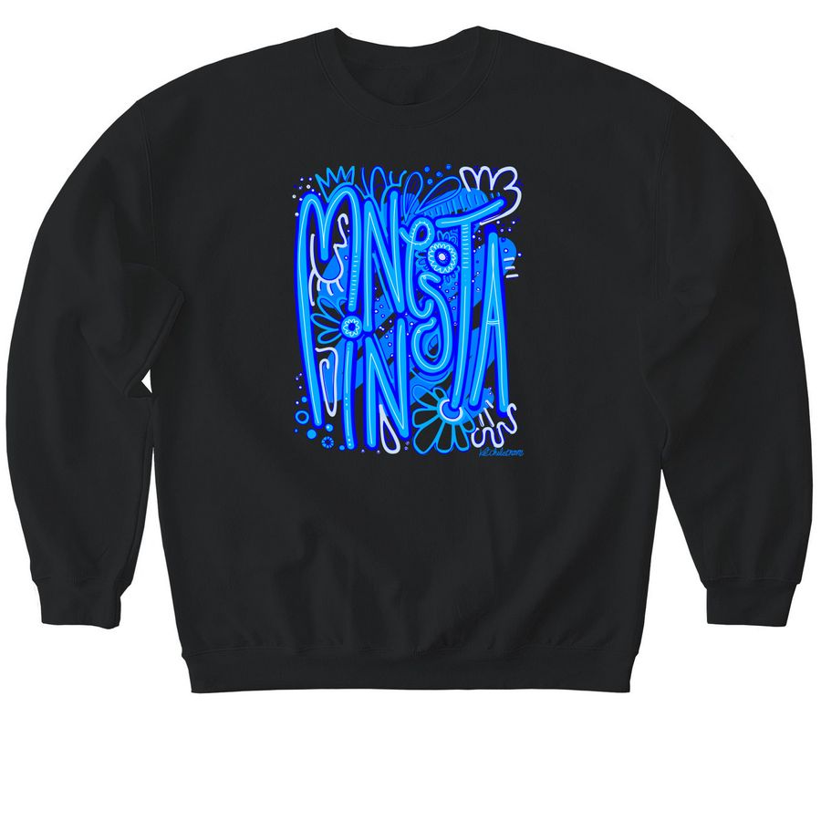Minnesota, a Black Softstyle Crewneck Sweatshirt