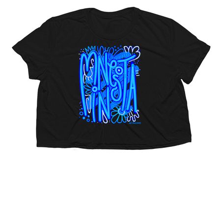 Minnesota, a Black Women?s Flowy Cropped Tee