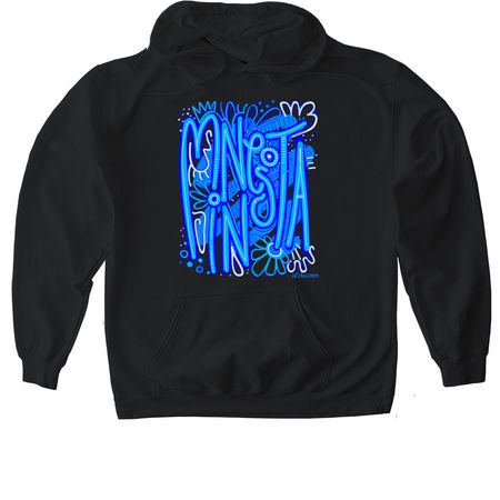 Minnesota, a Black Gildan Softstyle Pullover Hoodie