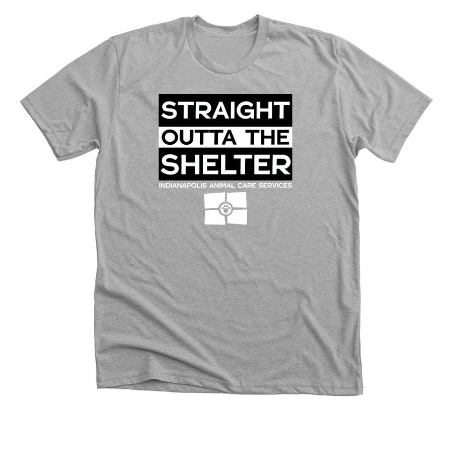 Straight Outta IACS, a Athletic Heather Premium Unisex Tee
