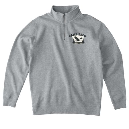 75 Summers of Camp Baco, a Grey Heather Midweight Quarter Zip Pullover