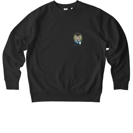 Sasquatch that loves cats, a Black Stanley/Stella Unisex Changer 2.0 Crewneck Sweatshirt