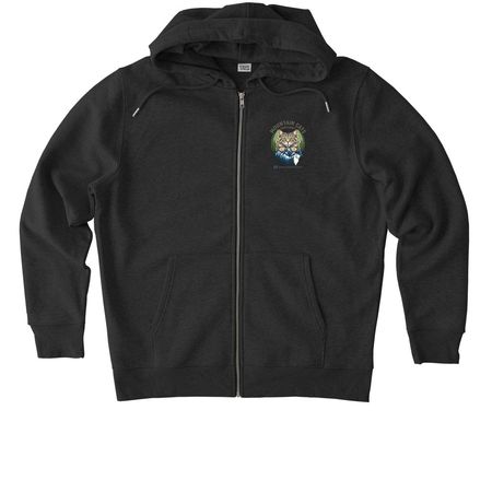 Sasquatch that loves cats, a Dark Heather Grey Stanley/Stella Unisex Cultivator 2.0 Zip Up Pullover Hoodie