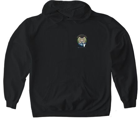 Sasquatch that loves cats, a Black Gildan Softstyle Pullover Hoodie