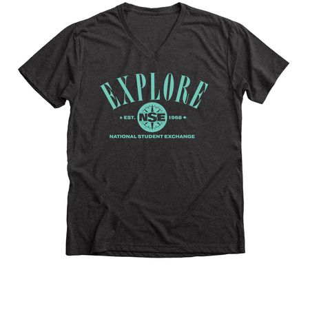 Explore v-neck, a Dark Grey Heather Premium V-Neck Tee