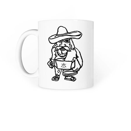 Caf? con Machete, a White Coffee Mug (back-view)