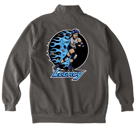Santa Cruz Derby Groms Legacy - Zip Ups, a Pepper Comfort Colors Quarter Zip Pullover (back-view)