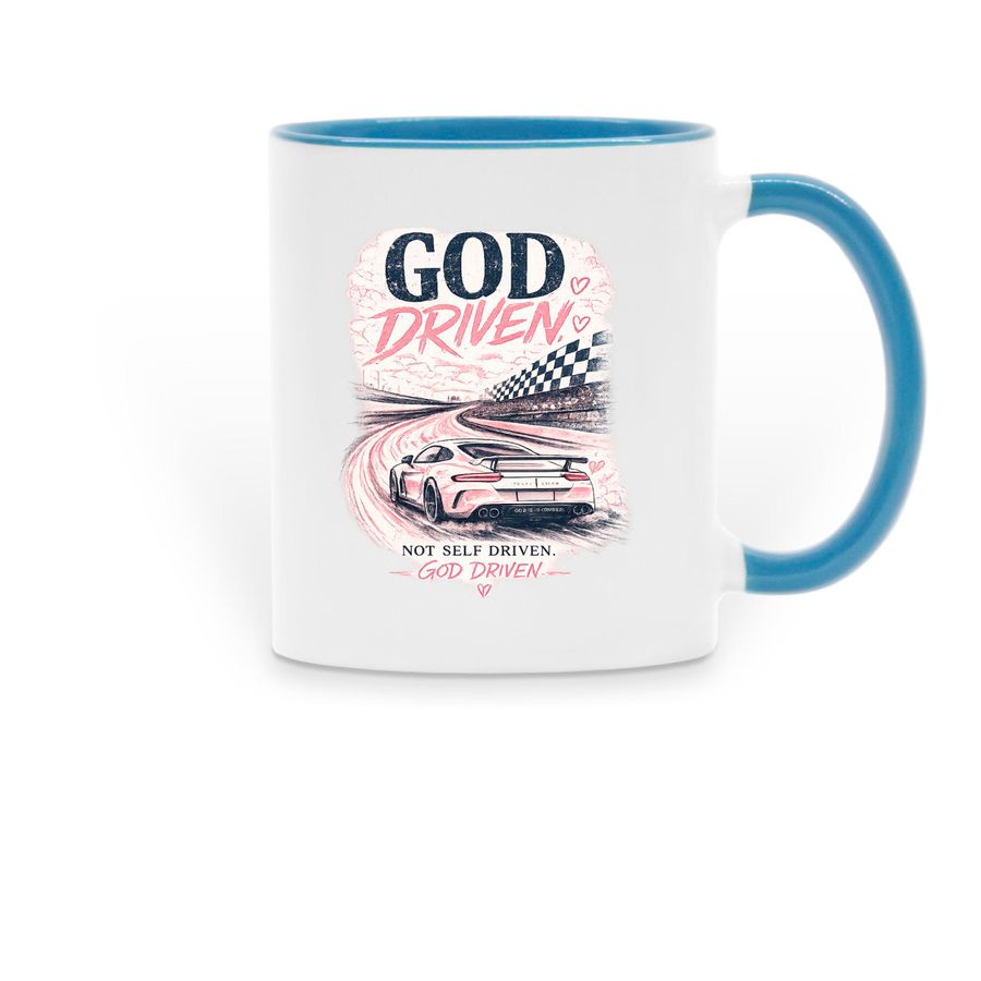 God Driven mug, a Light Blue Two-Tone Ceramic Mug