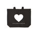 White Heart Tote, a Deep Black